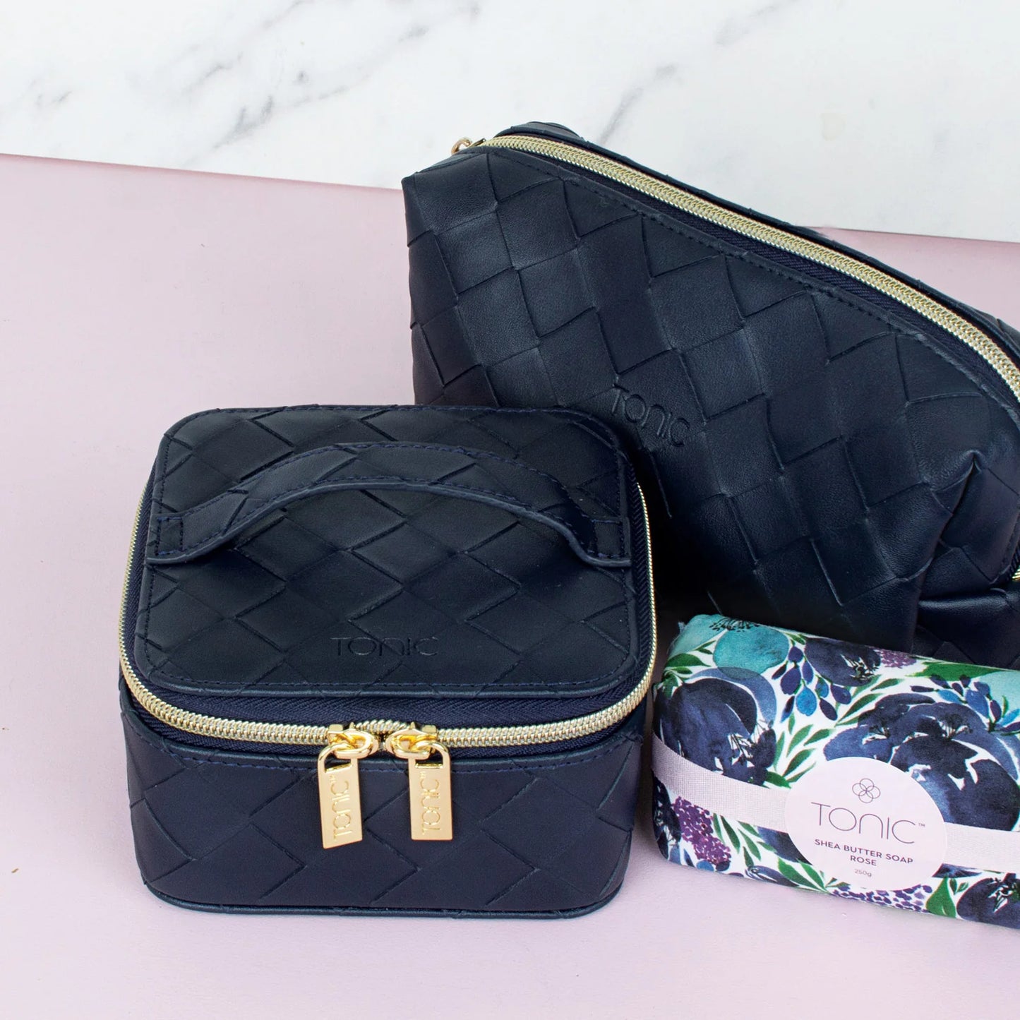 Tonic Beauty Bag - Woven Navy - Small - Isabel Harris