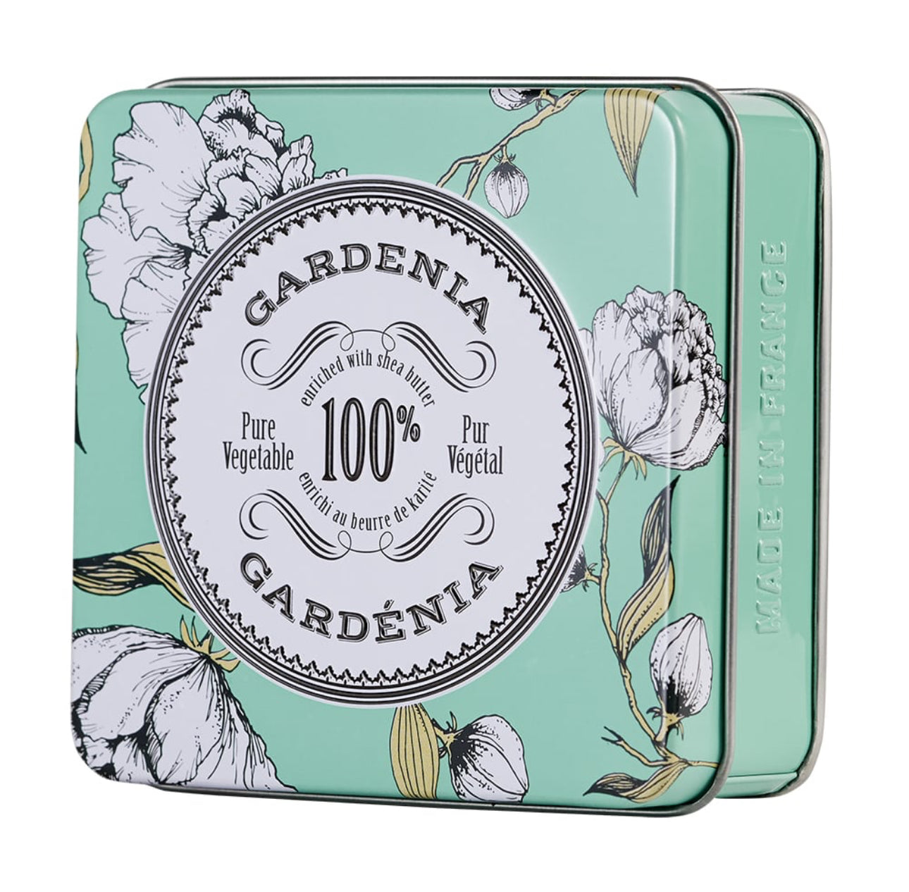 La Chatelaine Triple Milled Travel Soap in Tin 100g - Gardenia - Isabel Harris
