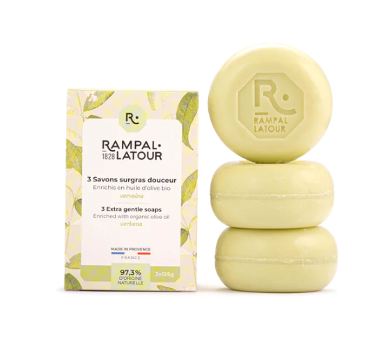 Rampal Latour Boxed Soap - Verveine Olive - 3 x 125g - Isabel Harris
