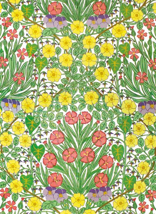Greeting Card - Pink & Yellow Flower Bed - Isabel Harris