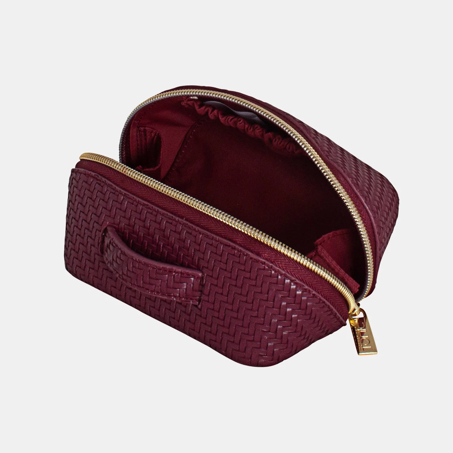 Tonic Beauty Bag - Herringbone - Plum - Small - Isabel Harris