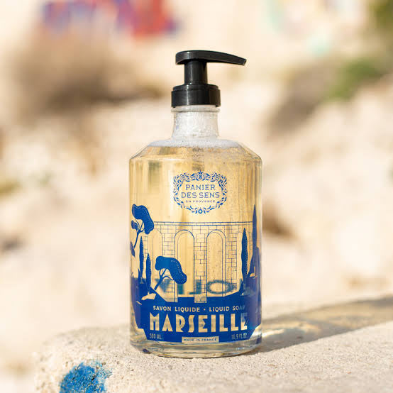 Panier des Sens Marseille Liquid Soap in Olive Glass - Limited Edition Blue 2025 500ml