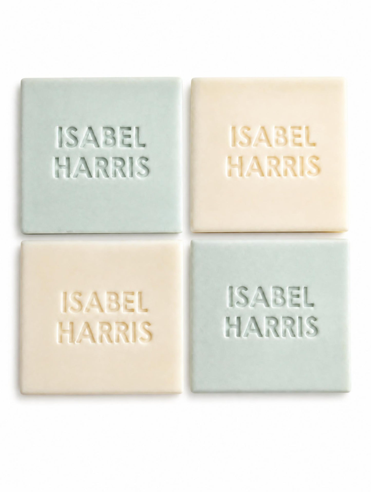 Isabel Harris Lemongrass & Frangipani 4 Bar Soap Pack - unwrapped