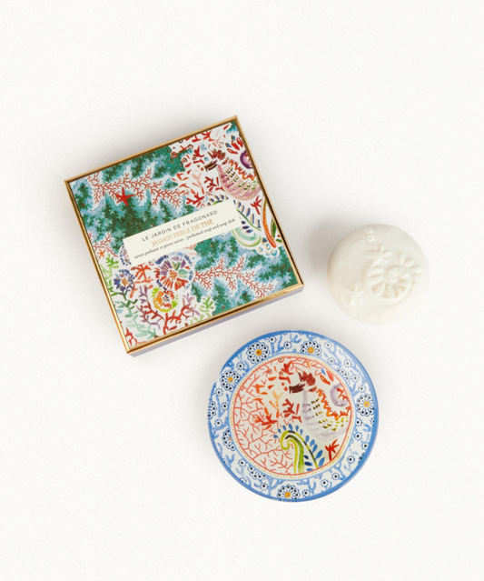 Fragonard Jasmin Perle de The Soap & Dish Set