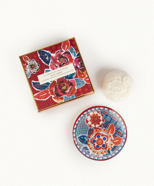 Fragonard Rose Ambre Soap & Dish Set