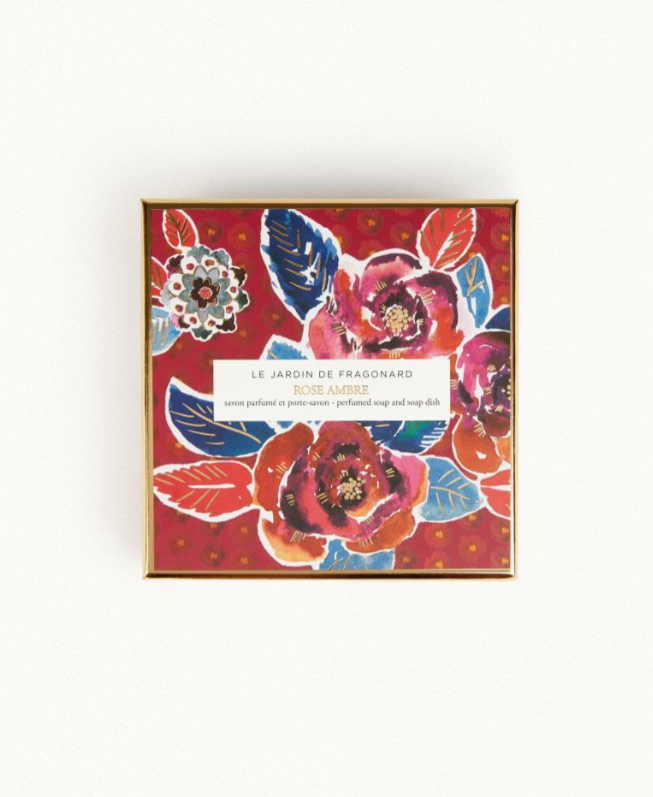 Fragonard Rose Ambre Soap & Dish Set