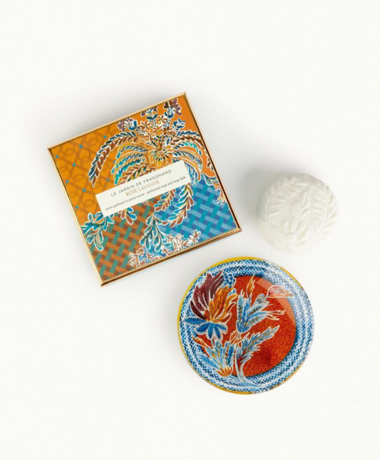 Fragonard Rose Lavende Soap & Dish Set