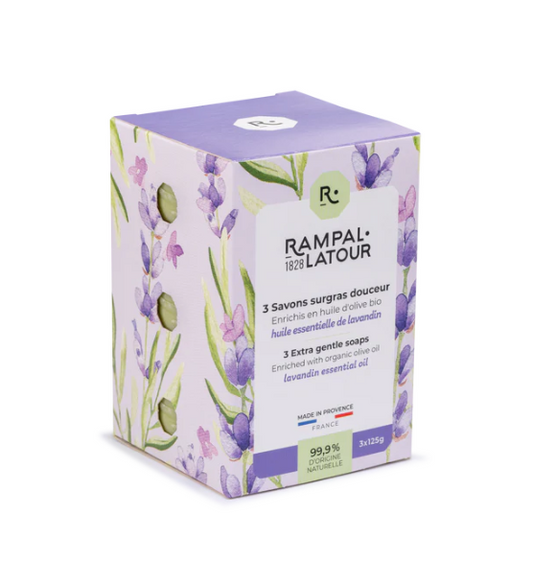 Rampal Latour Boxed Soap - Fleurs de Lavande - 3 x 125g - Isabel Harris