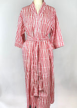 Cotton Dressing Gown - Red and White Print - Isabel Harris