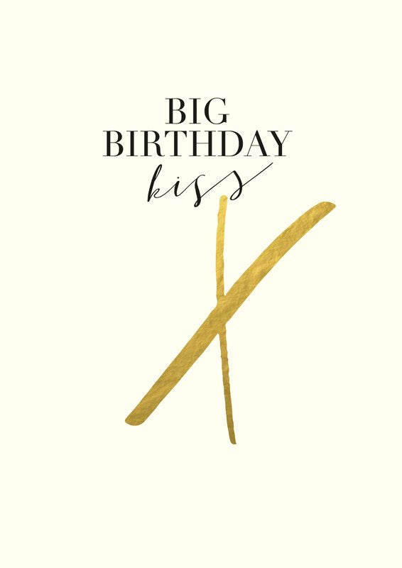 Greeting Card -  Big Birthday Kiss X - Isabel Harris