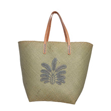 Woven Palm Bag with leather strap - Isabel Harris