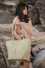 Woven Palm Bag with leather strap - Isabel Harris