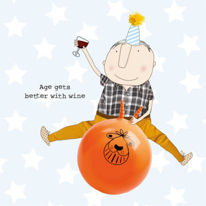 Greeting Card - Age Gets Better With Wine ( Men ) - Isabel Harris